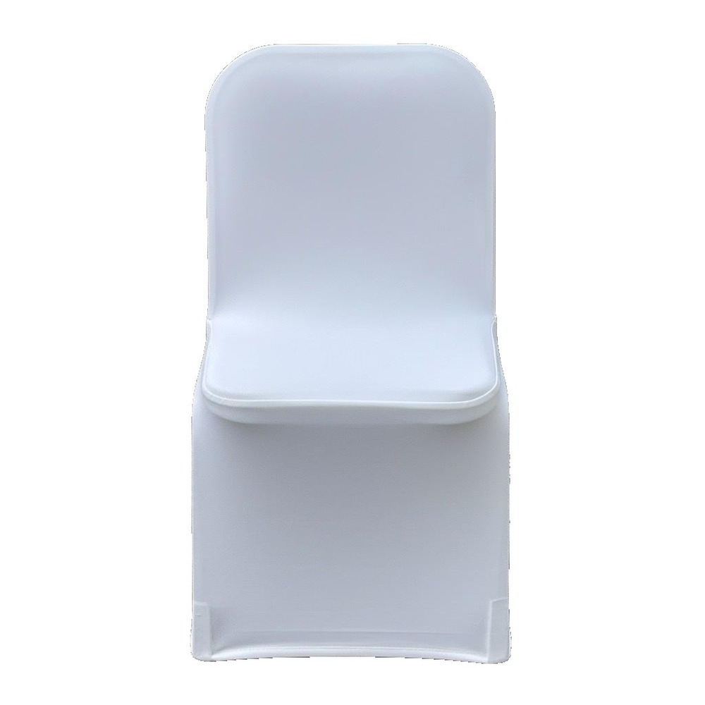 White Wedding Chair Cover Fitted Polyester Set of 10 Banquet‎ Folding Party